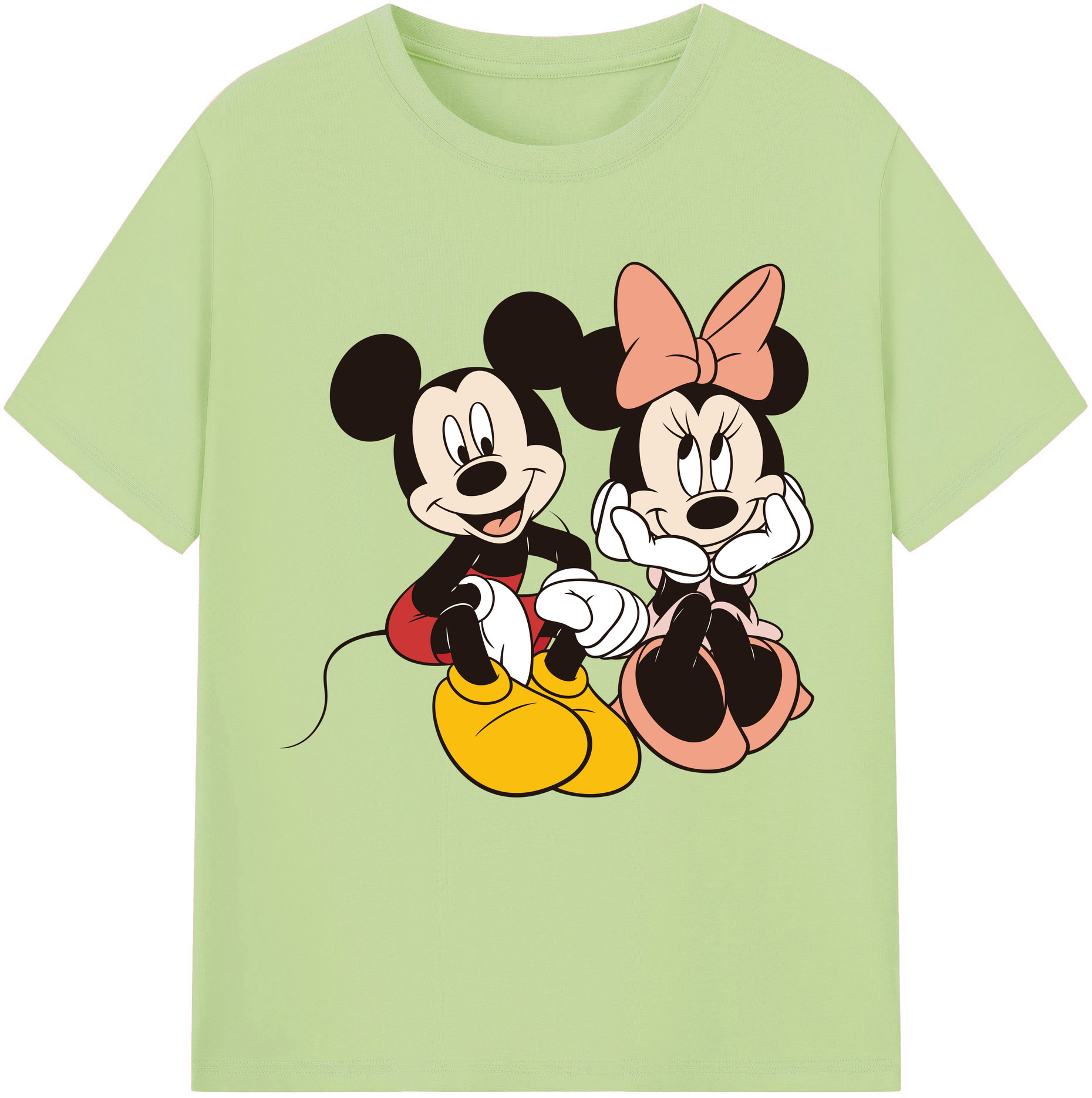 （画像用） ミッキーマウス Mickey Mouse 綿100％半袖Tシャツ（フロントプリント）